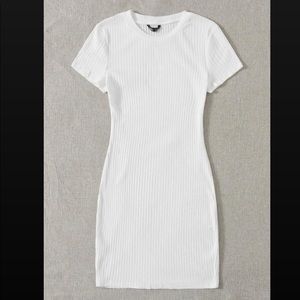 White Rib-Knit Bodycon Dress